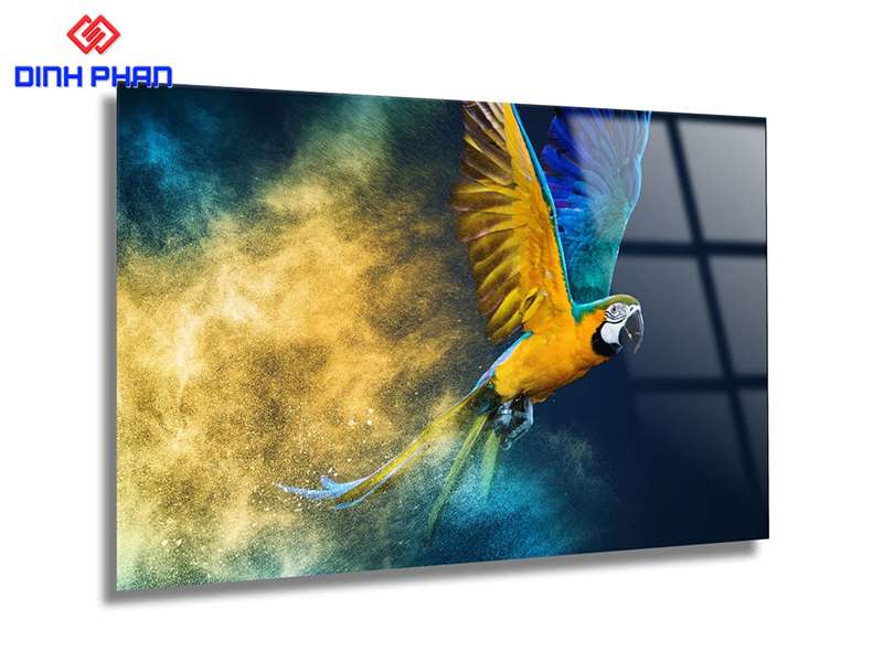 Tranh kính nghệ thuật-Vẹt Macaw