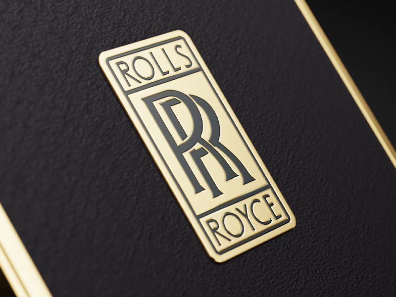 Rolls royce brand logo car symbol with name white Vector Image