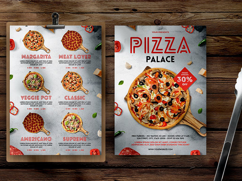 menu pizza vector 5