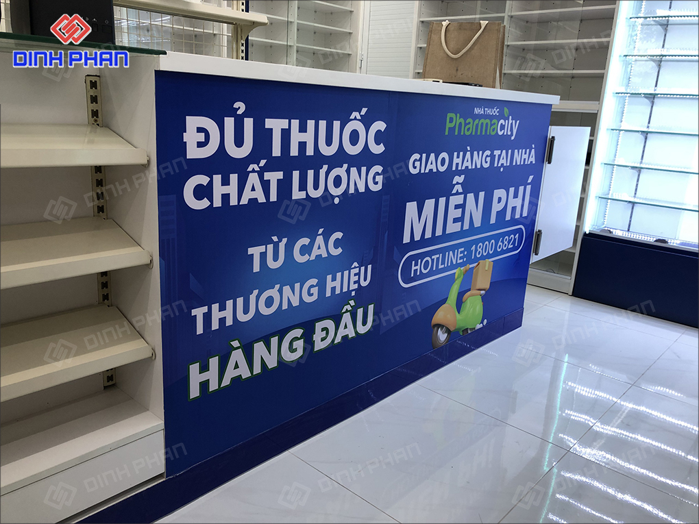 thiết kế bên trong nhà thuốc pharmacity