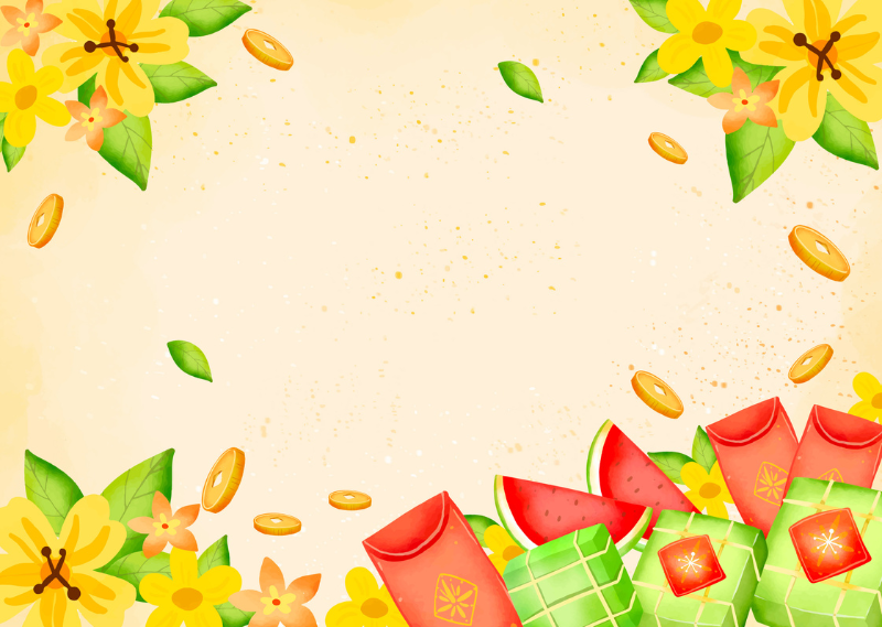 Background Tết màu vàng vector