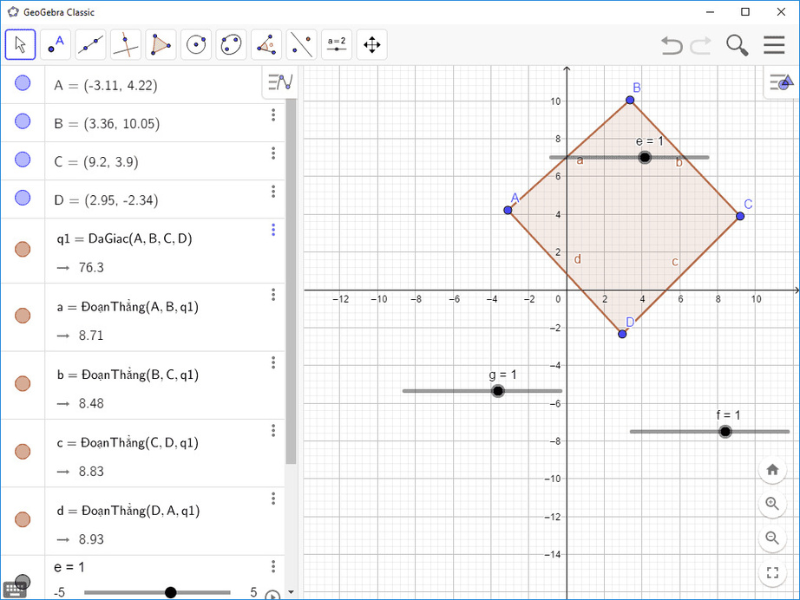 Các Tính Năng Chính của GeoGebra