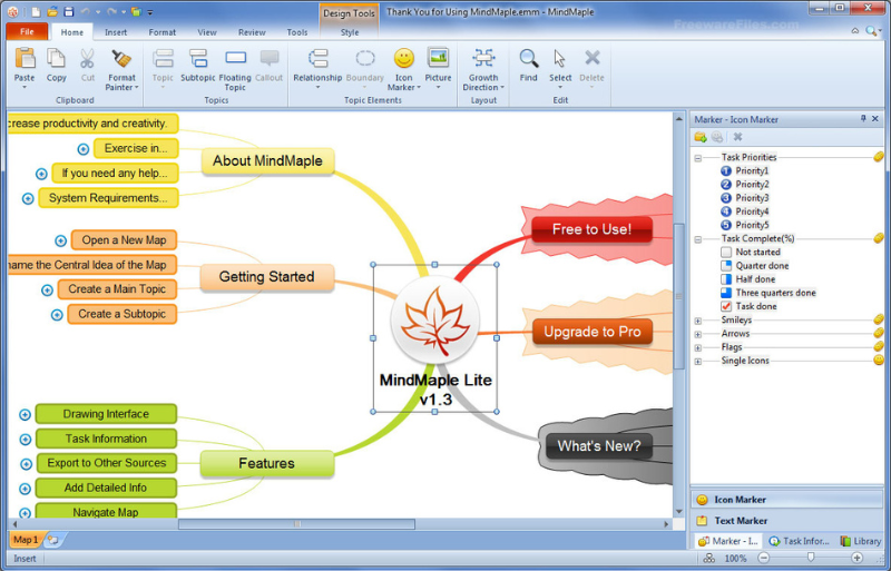 Tính Năng Chính Của Mindmaple Lite