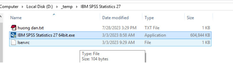 Mở file cài đặt SPSS 27