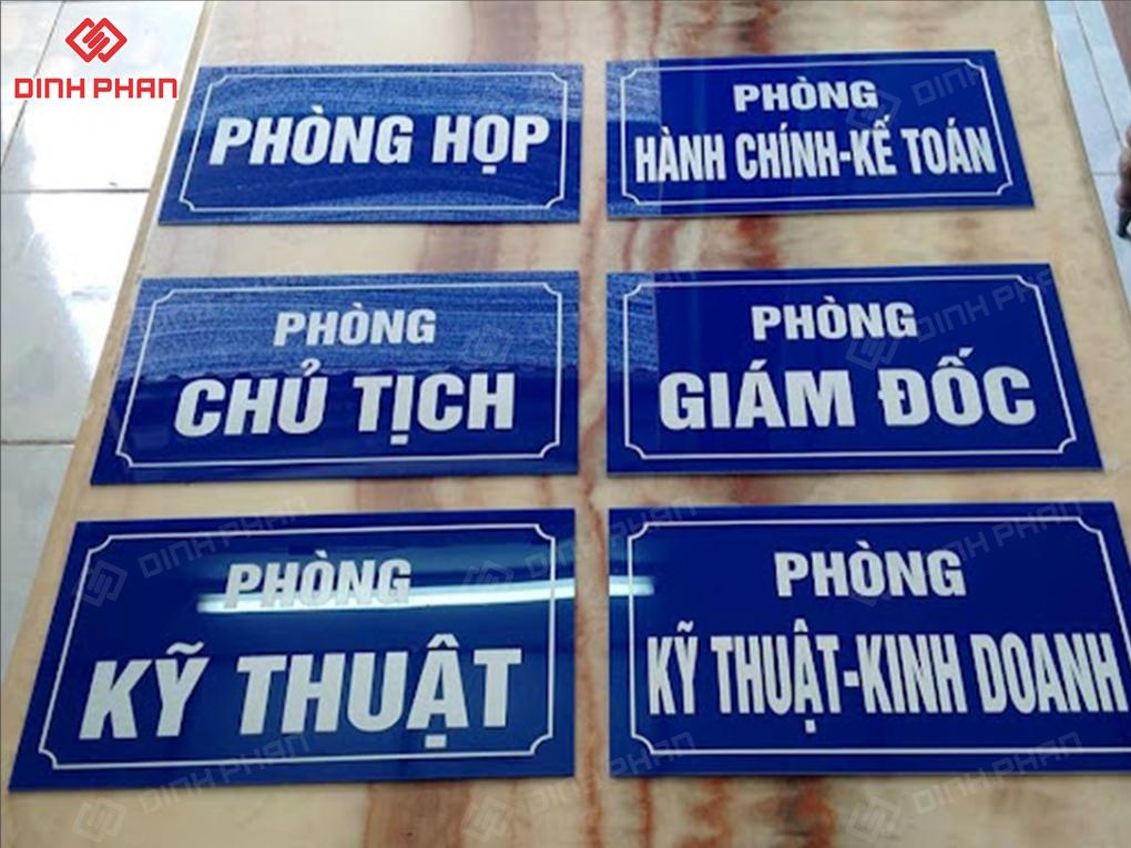 In UV biển hiệu phòng ban