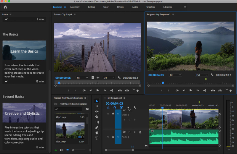 Tính năng của Premiere Pro 2019