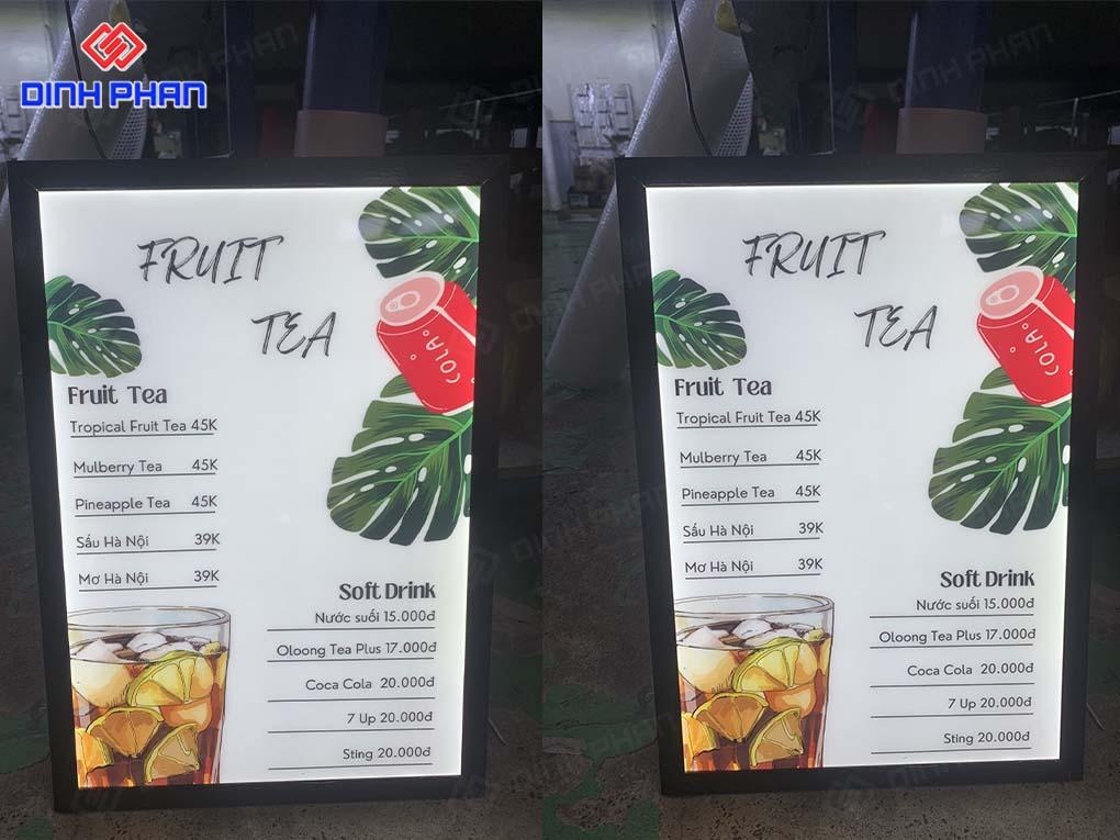 in UV menu theo yêu cầu