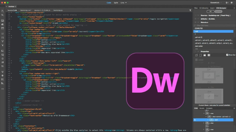 Phần mềm Adobe Dreamweaver 2020