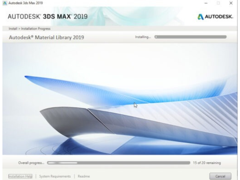 Chờ hoàn tất tải Autodesk 3DS Max 2019