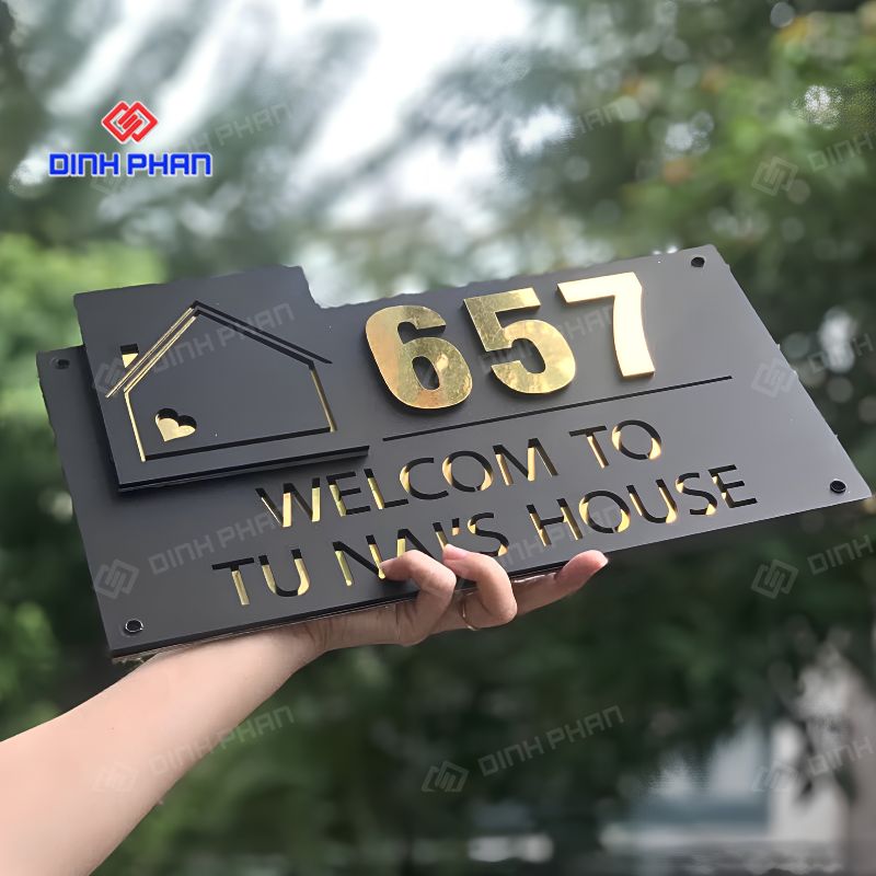 Bảng biển số địa chỉ nhà cao cấp đẹp, rõ nét cho mặt tiền 12 bang bien so dia chi nha cao cap