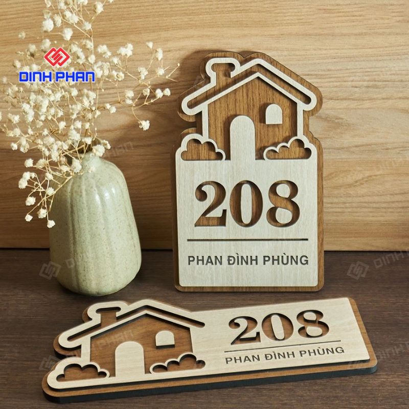 Bảng số nhà bằng gỗ đẹp, mộc mạc và sang trọng cho mặt tiền 2 Bảng số nhà bằng gỗ đẹp, mộc mạc và sang trọng cho mặt tiền