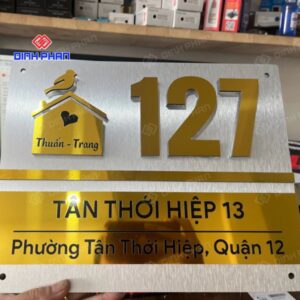 Đinh Phan 104 Bảng số nhà chất liệu cao cấp đẹp, sang trọng cho mặt tiền