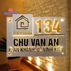 Biển số nhà có đèn led Alu trắng xước số nổi sang trọng 10 bien so nha co den led 1