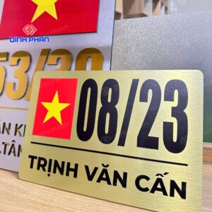 Đinh Phan 104 Biển số nhà cờ đỏ sao vàng đẹp, nổi bật cho mặt tiền