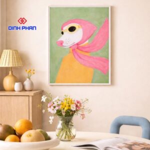 Tranh minh họa trang trí quán cafe, phòng khách, homestay 10 tranh minh hoa trang tri 2