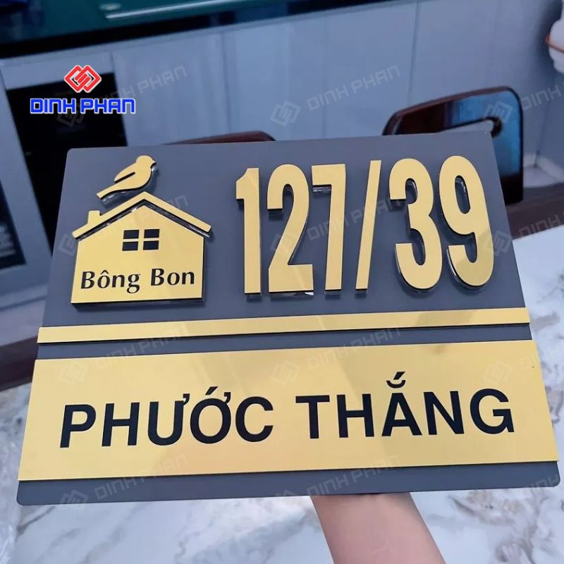 Bảng số nhà cao cấp đẹp, sang trọng, thiết kế theo yêu cầu 12 bang so nha cao cap 1