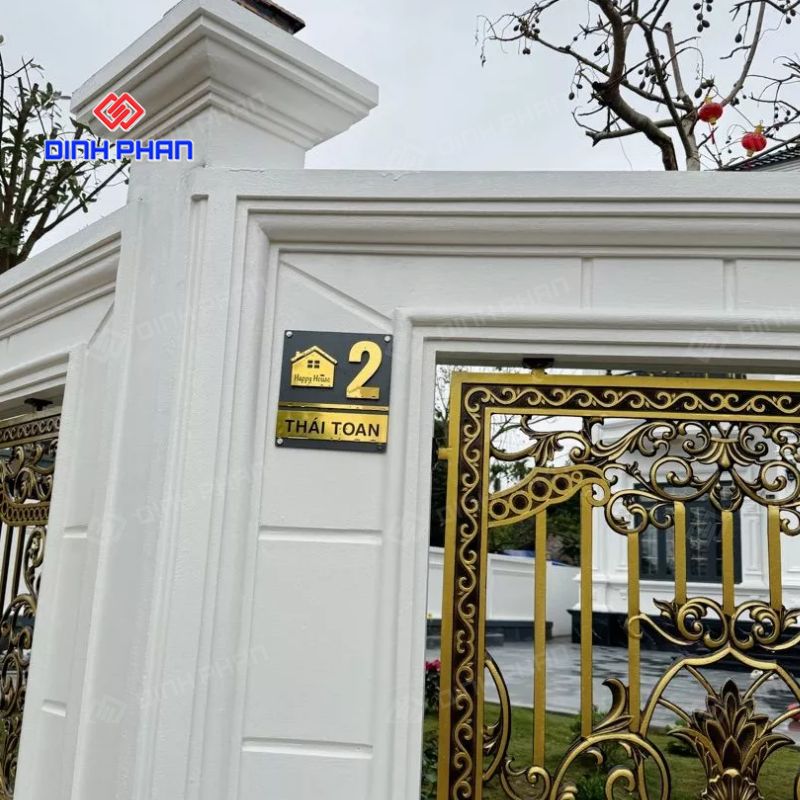 Bảng số nhà cao cấp đẹp, sang trọng, thiết kế theo yêu cầu 13 bang so nha cao cap 2