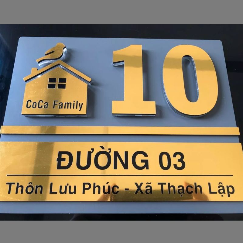 Bảng số nhà cao cấp đẹp, sang trọng, thiết kế theo yêu cầu 14 Bảng số nhà cao cấp