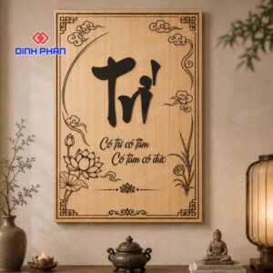 Tranh chữ gỗ theo yêu cầu đẹp, thiết kế riêng cho nhiều không gian 12 tranh chu go theo yeu cau 1 1