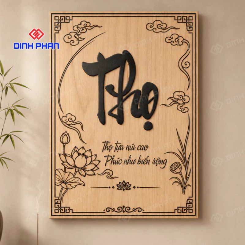 Tranh chữ gỗ theo yêu cầu đẹp, thiết kế riêng cho nhiều không gian 16 tranh chu go theo yeu cau 3