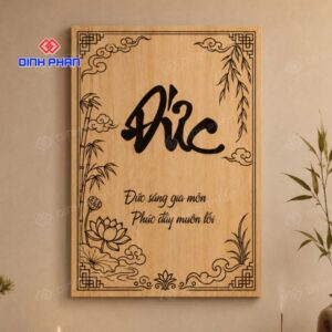 Tranh chữ gỗ theo yêu cầu đẹp, thiết kế riêng cho nhiều không gian 9 tranh chu go theo yeu cau 4