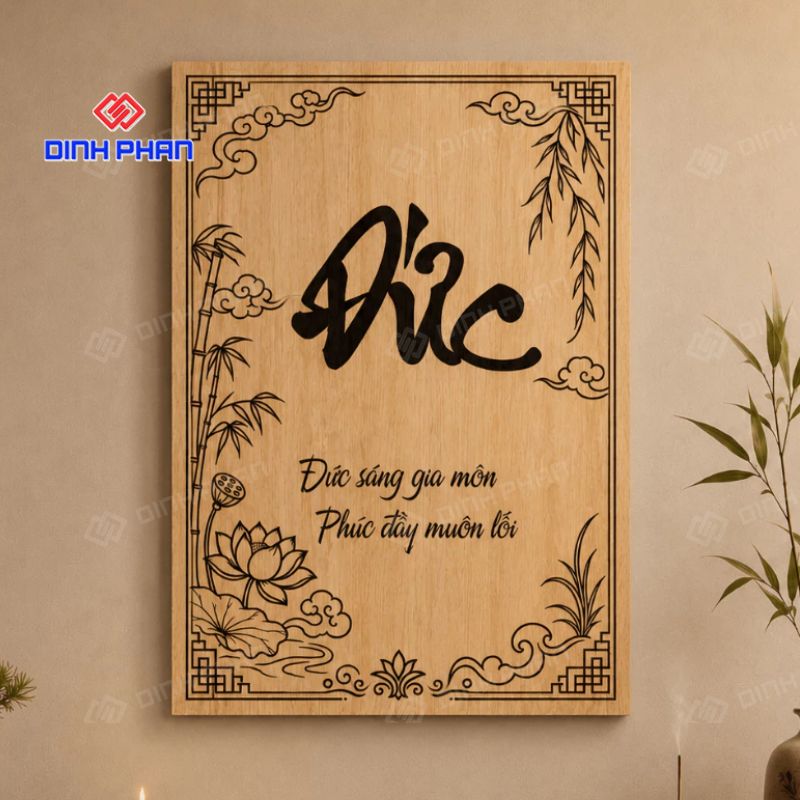 Tranh chữ gỗ theo yêu cầu đẹp, thiết kế riêng cho nhiều không gian 17 Tranh chữ gỗ theo yêu cầu