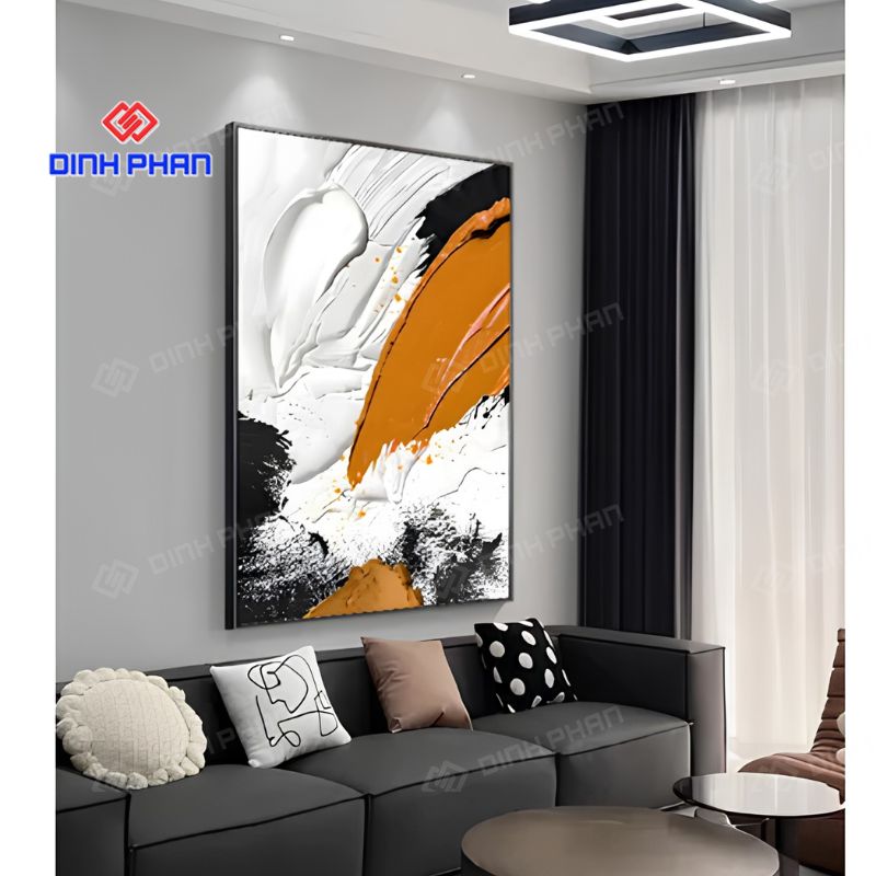 Tranh trừu tượng phong cách hiện đại đẹp, tạo điểm nhấn cho không gia 11 tranh truu tuong phong cach hien dai 1